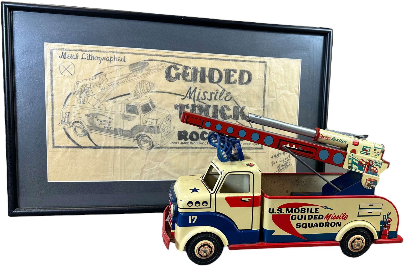 MARX GUIDED MISSILE TRUCK W/ ORIGINAL BOX ART (1 of 5)
