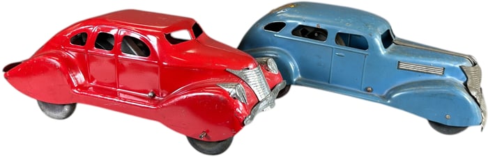 TWO MARX PRESS DOWN MYSTERY CAR VARIATIONS