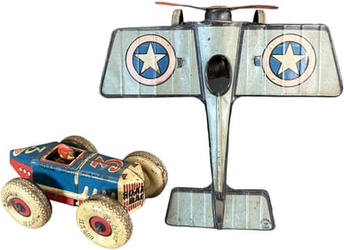 MARX #3 MIDGET RACER & CHEIN PLANE