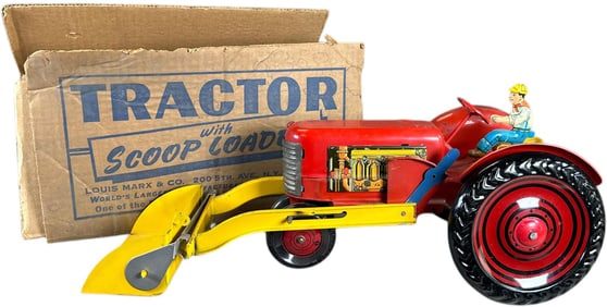 MARX BOXED TRACTOR W/ SCOOP LOADER