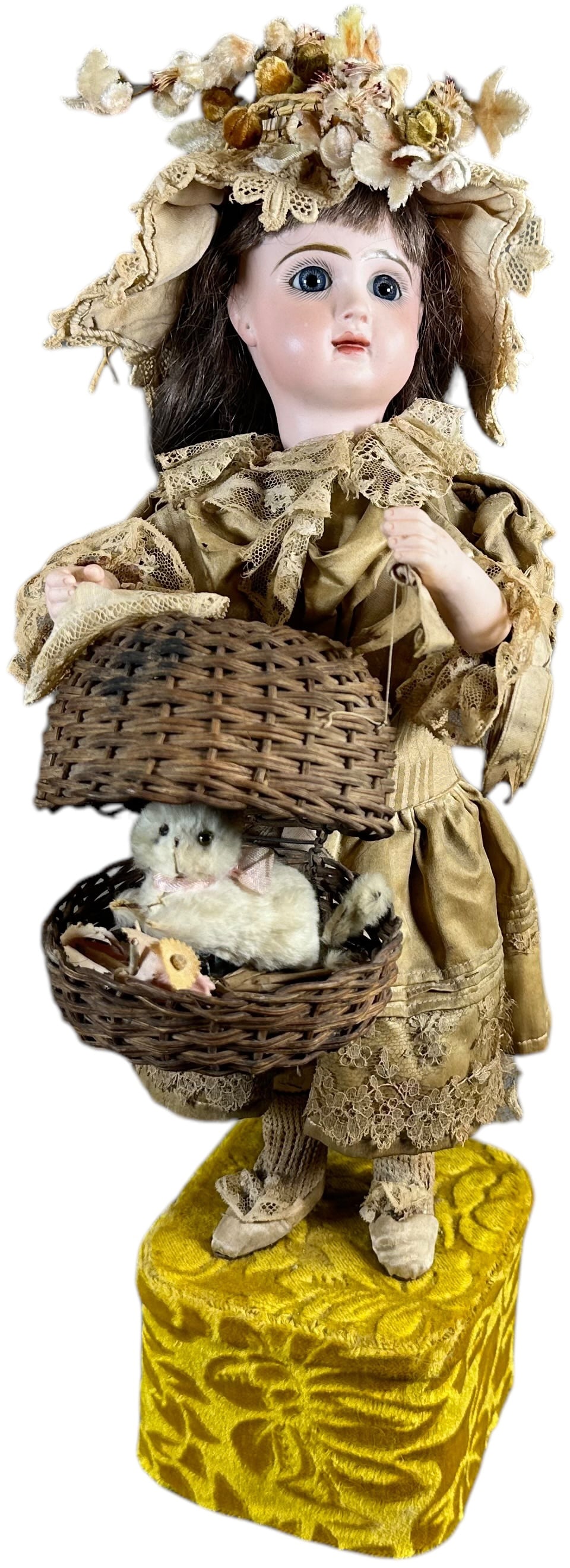 JUMEAU W /KITTEN IN BASKET MUSICAL AUTOMATON (1 of 11)