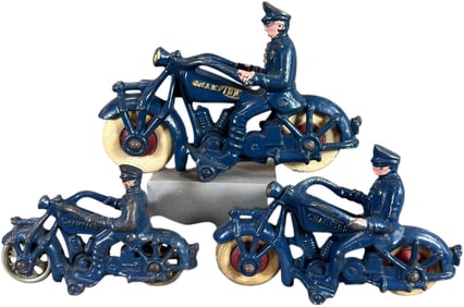THREE CHAMPION POLICE MOTORCYCLES