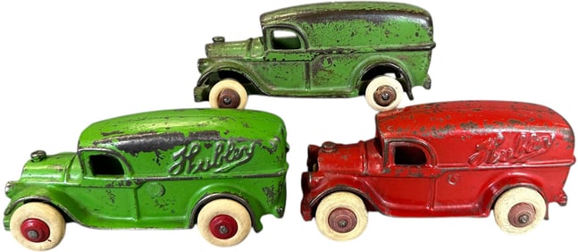 THREE HUBLEY PANEL VAN TRUCKS