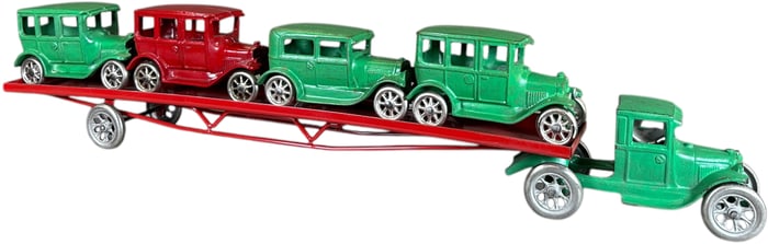 LARGE ARCADE FORD MODELS CAR CARRIER