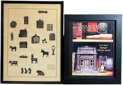 TWO FRAMED BANK EPHEMERA