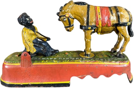 SPISE A MULE - BOY ON BENCH MECHANICAL BANK