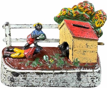 BOYS STEALING WATERMELON MECHANICAL BANK