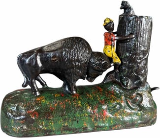 BUTTING BUFFALO MECHANICAL BANK