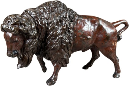 BUFFALO TWIST TAIL MECHANICAL BANK