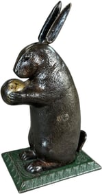 LARGE RABBIT STANDING MECHANICAL BANK