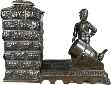 ARTILLERY BANK - COPPER FLASHING MECHANICAL BANK
