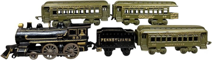 HUBLEY PRR PASSENGER CAST IRON FLOOR TRAIN