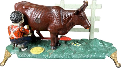 MILKING COW MECHANICAL BANK
