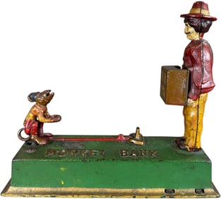 HUBLEY MONKEY BANK MECHANICAL BANK