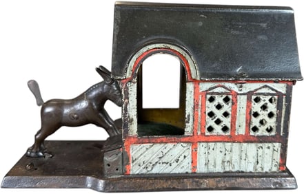 MULE ENTERING BARN MECHANICAL BANK