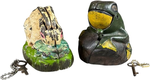 KILGORE FROG AND RABBIT MECHANICAL BANKS