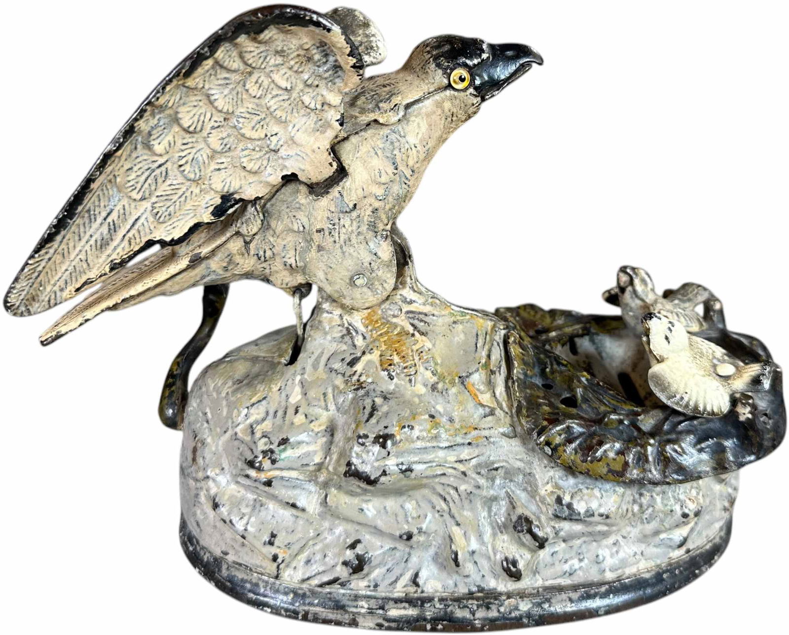 EAGLE AND EAGLETS MECHANICAL BANK (1 of 9)