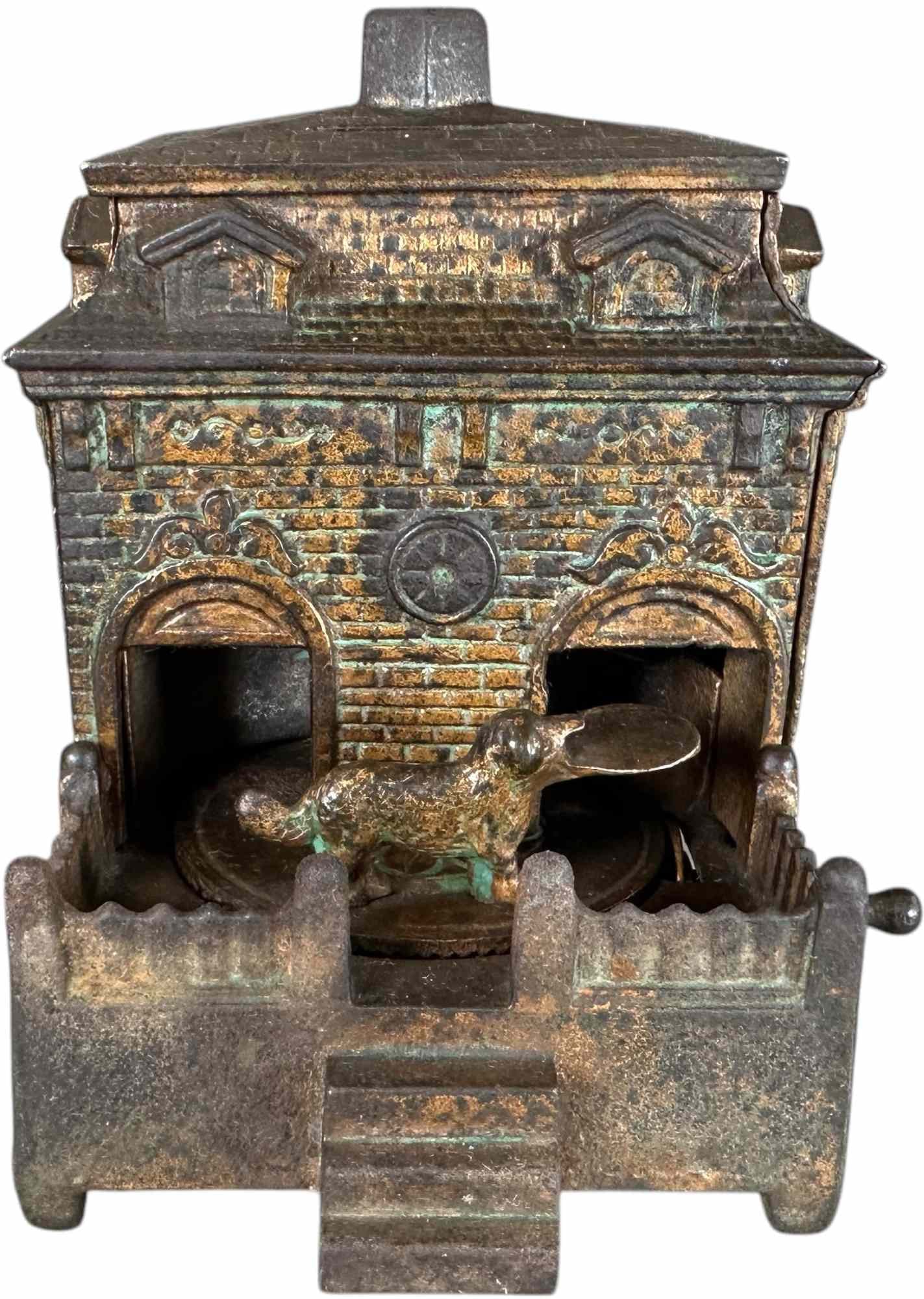 DOG ON TURNTABLE MECHANICAL BANK (1 of 9)