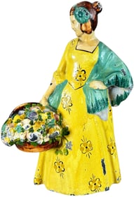 SENORITA W/ BASKET OF FLOWERS DOORSTOP