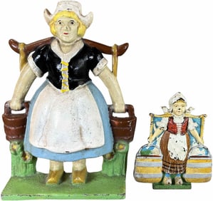 LITTCO DUTCH MILKMAID & CJO DUTCH GIRL DOORSTOPS