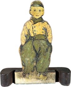 BOY W/ HAND IN POCKETS WOODEN DOORSTOP