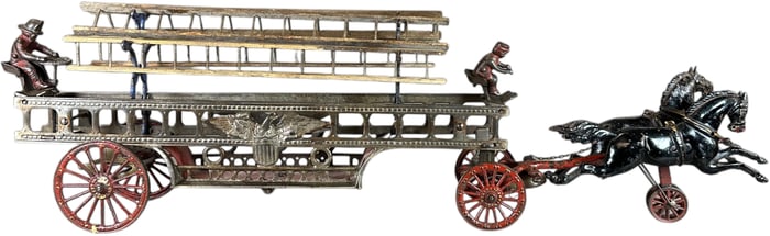 LARGE HUBLEY HOOK & LADDER WAGON