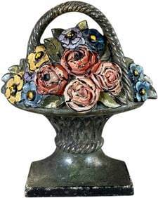 MIXED FLOWER BASKET DOORSTOP