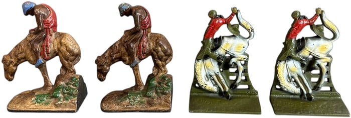 END OF TRAIL AND RODEO BOOKENDS