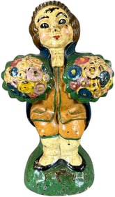 COLONIAL MAN W/ BOUQUETS DOORSTOP