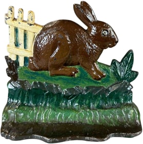 RABBIT BY FENCE DOORSTOP