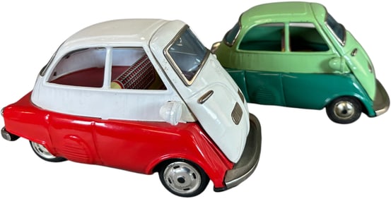 TWO BANDAI JAPAN ISETTA CARS