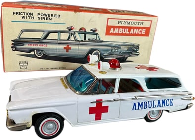 BOXED ICHIKO 1961 PLYMOUTH AMBULANCE