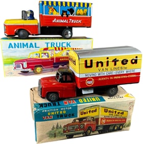 TWO BOXED JAPANESE DELIVERY TRUCKS