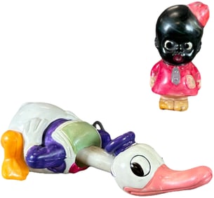 CELLULOID SNOWFLAKE W/ CRAWLING DONALD DUCK