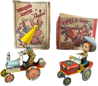 BOXED UNIQUE ART CLOWN & COWBOY CRAZY CARS