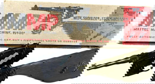 BOXED MATTEL MACHINE PISTOL & HOLSTER CAP GUN