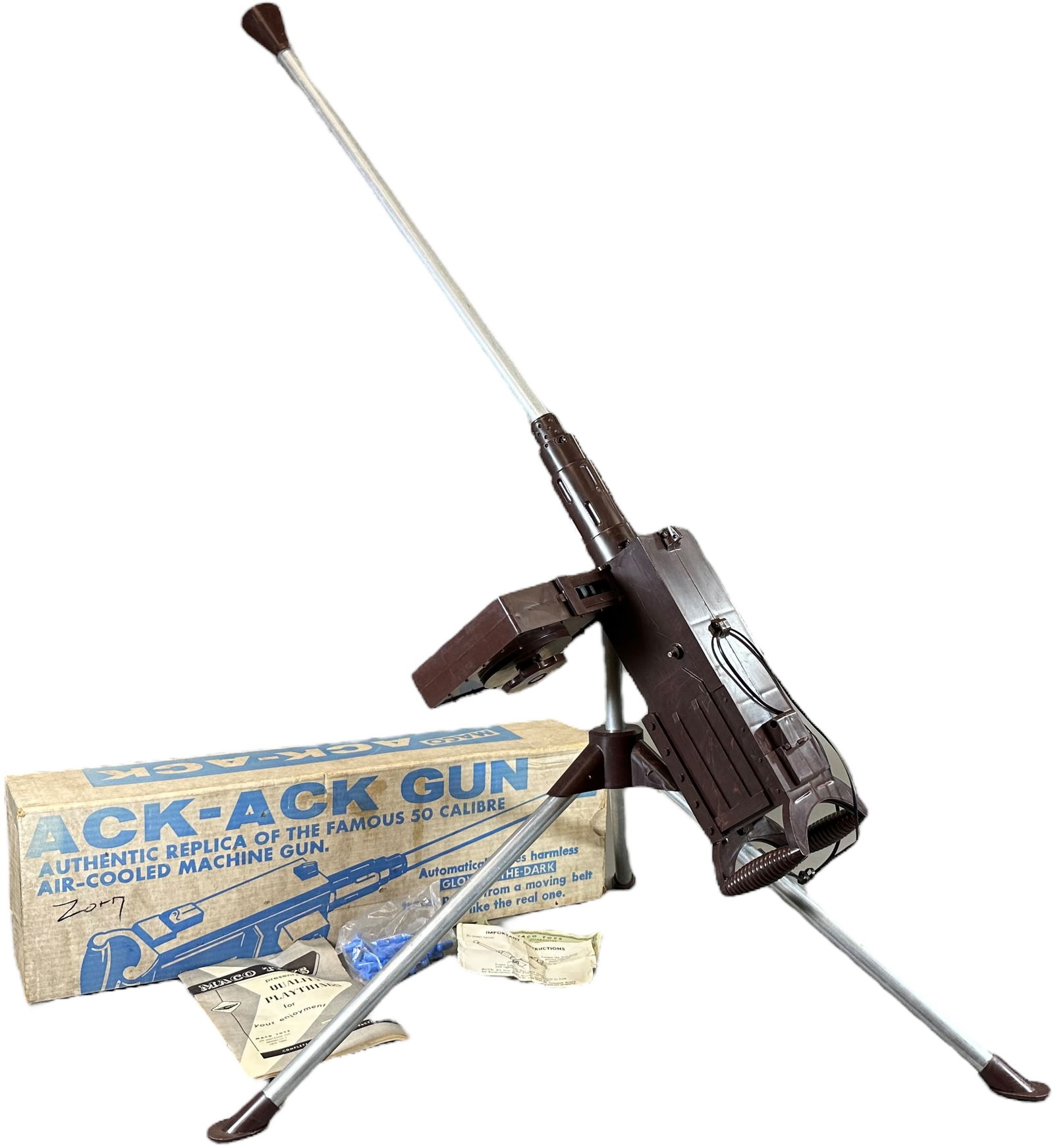 BOXED MACO ACF-ACK REPLICA CAP GUN: 444. BOXED MACO ACF-ACK REPLICA CAP GUN | Complete w/ original box. | 30" l. | (Excellent Condition) | $100 - $200