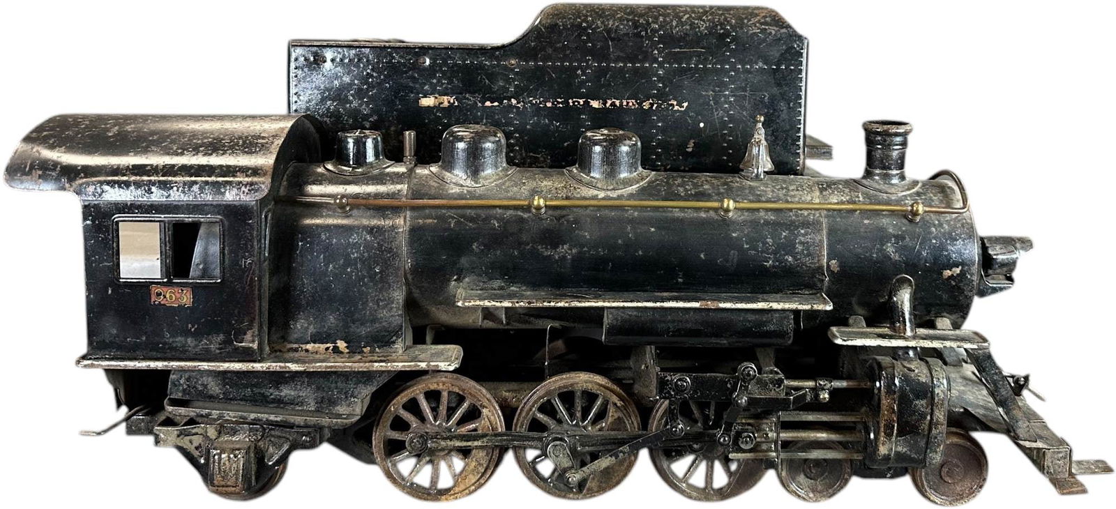 BUDDY L OUTDOOR RR LOCOMOTIVE & TENDER: 473. BUDDY L OUTDOOR RR LOCOMOTIVE & TENDER | 26" l. | (Very Good Condition) | $600 - $1,200