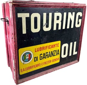 LARGE WOODEN TOURING MOTOR OIL CASE