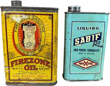 ITALIAN FIREZONE & SABIF MOTOR OIL CANS