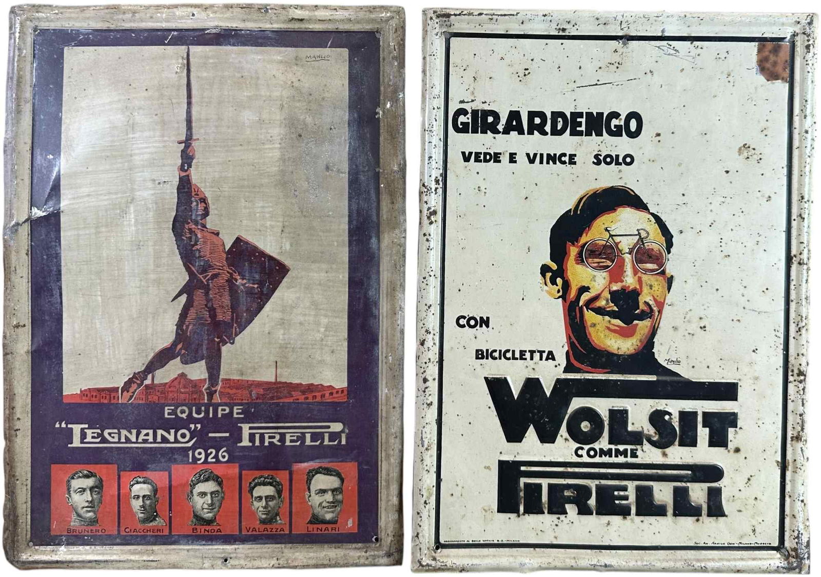 TWO ITALIAN MANILO CYCLING SIGNS (1 of 7)