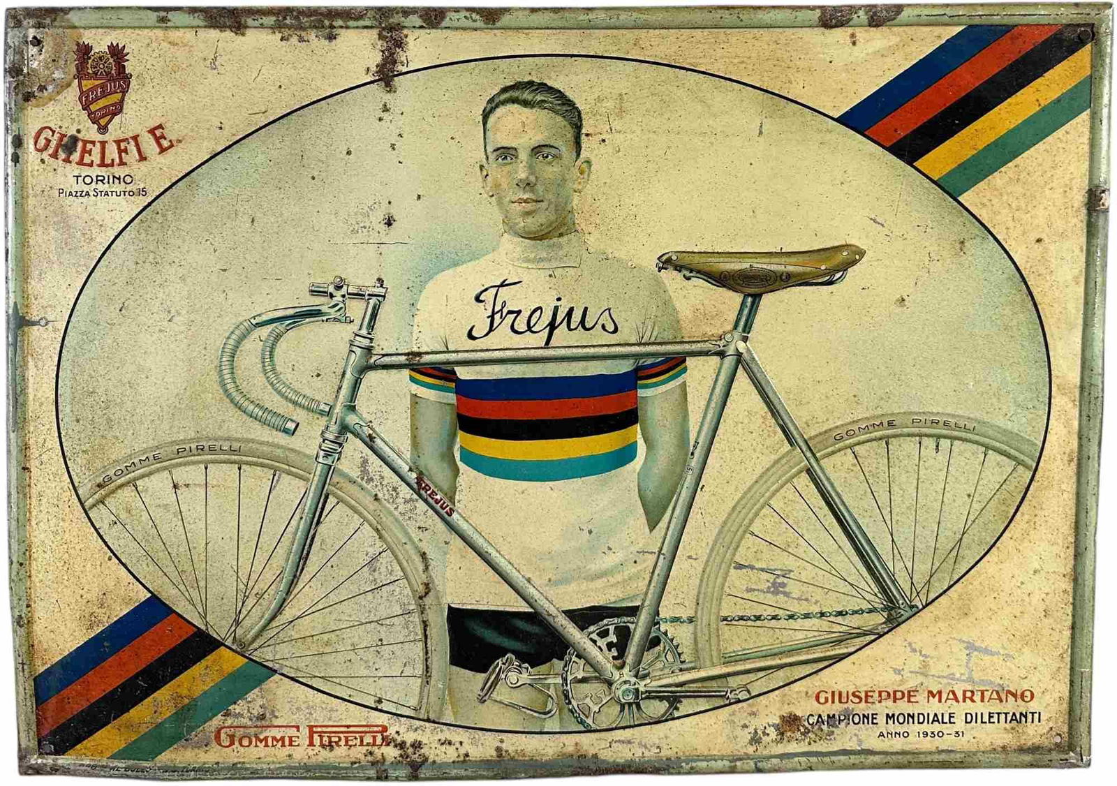 GOMME PIRELLI TIRES EMBOSSED TIN SIGN (1 of 8)