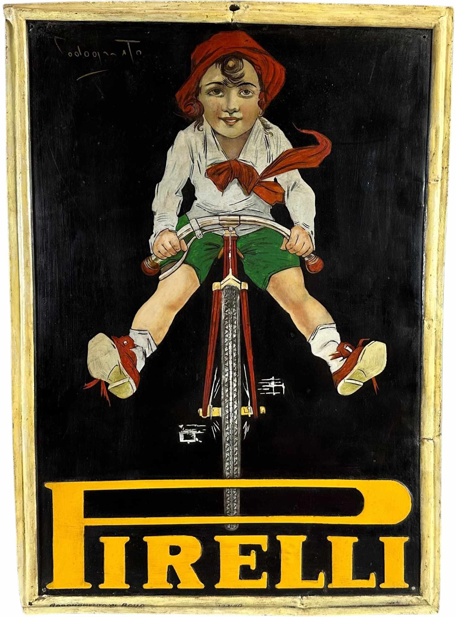 PIRELLI TIRES EMBOSSED TIN SIGN (1 of 6)