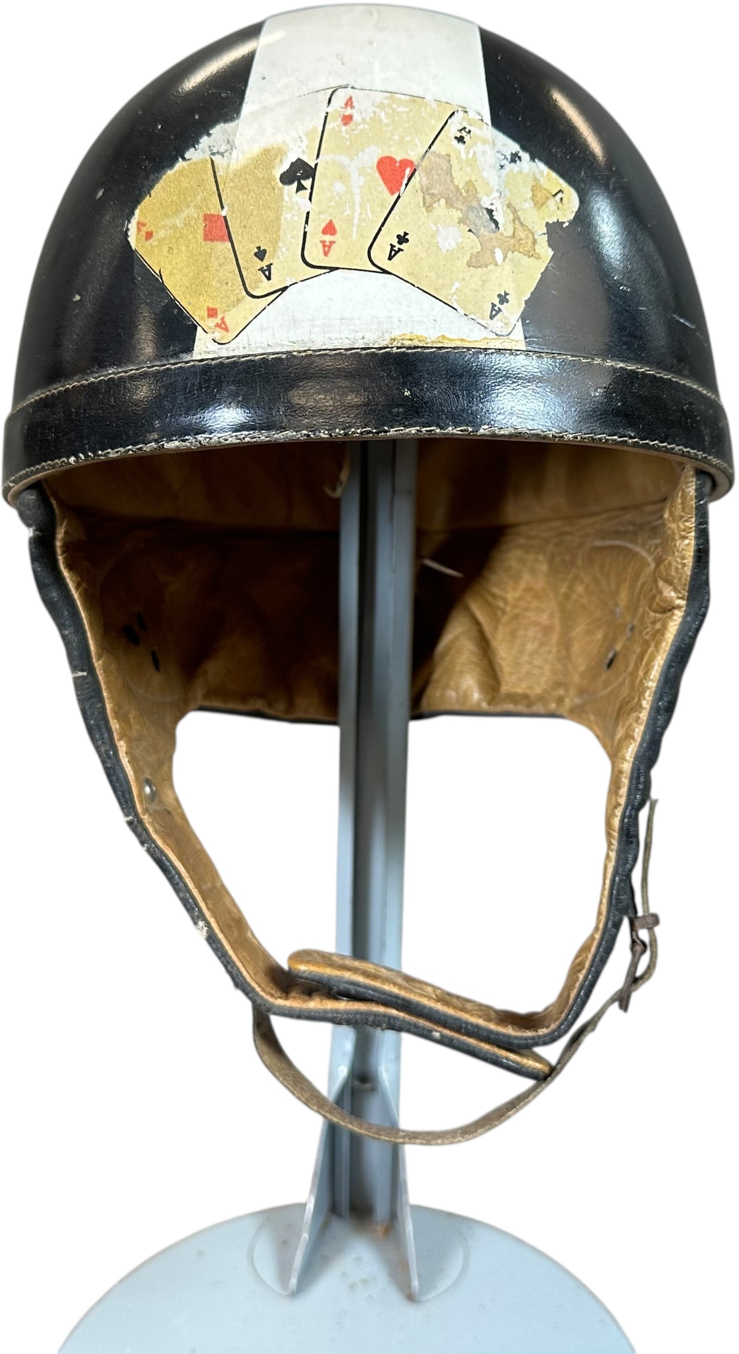 ITALIAN MACHPI 57 ADULT CYCLE HELMET: 48. ITALIAN MACHPI 57 ADULT CYCLE HELMET | From the Italian collection of Steno Tonelli. | 7.5" dia. | (Very Good Condition) with some lacquer. | $150 - $300