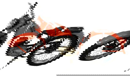 HARLEY DAVIDSON ST165 HUMMER MOTORCYCLE: 54. HARLEY DAVIDSON ST165 HUMMER MOTORCYCLE | Two stroke air cooled single cylinder engine, 125cc, three speed transmission, 50mph, lightweight model named after Dean Hummer, an Omaha, Nebraska dealer