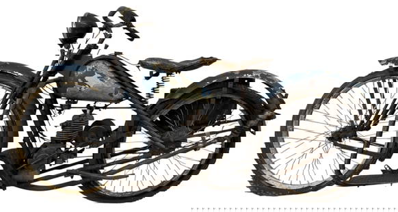 SIMPLEX SERVI-CYCLE MOTOR BIKE: 98. SIMPLEX SERVI-CYCLE MOTOR BIKE | This is a rare bike, kick start, single cylinder two stroke air cooled 125cc engine with twin spark plugs, includes original saddle bags, approximate circa 1950s,