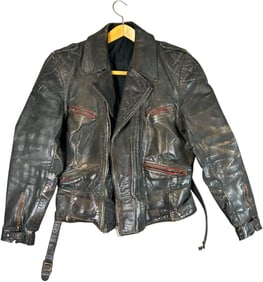 VINTAGE LEATHER MOTORCYCLE JACKET