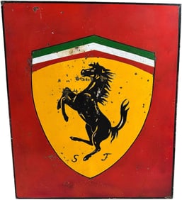 FERRARI EMBLEM TIN ADVERTISING SIGN