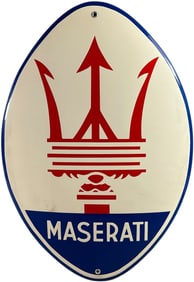 PORCELAIN MASERATI EMBLEM ADVERTISING SIGN