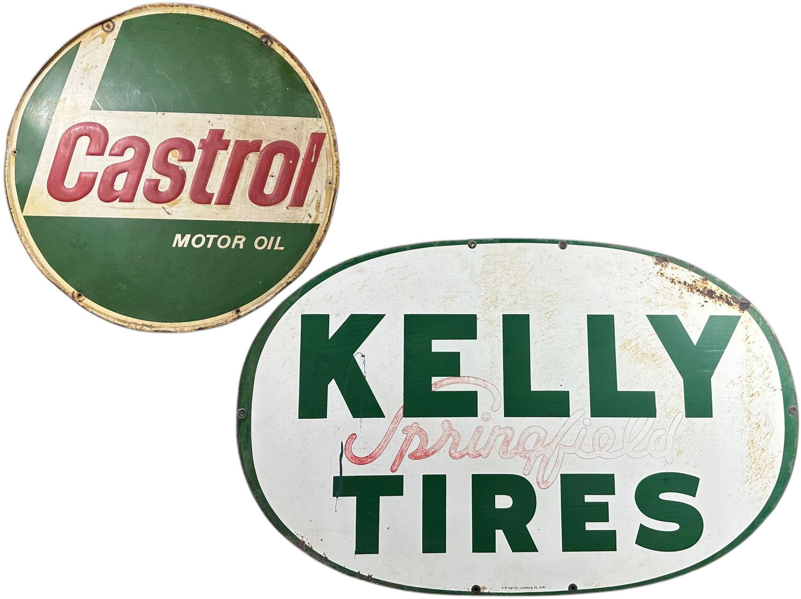 CASTROL MOTOR OIL & KELLY TIRES SIGNS (1 of 5)